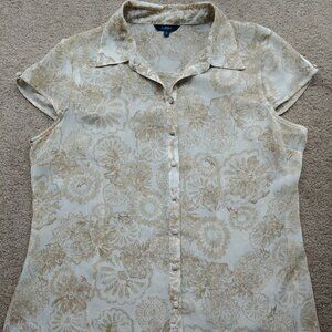Reitman's Sheer Beige Blouse, Large, Like new